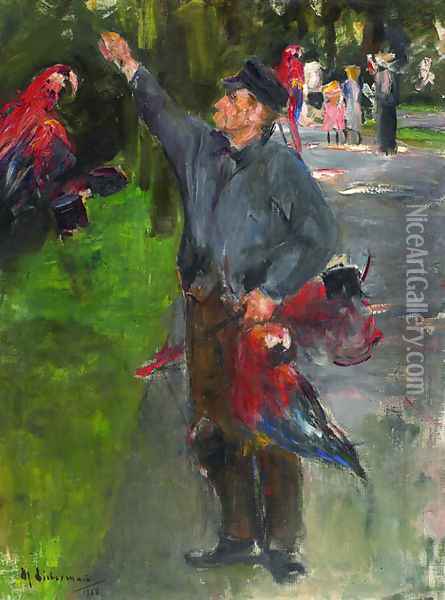 Parrot Man Oil Painting - Max Liebermann