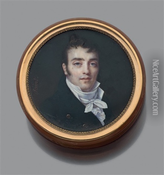 Portrait De Jeune Homme Au Foulard Blanc Oil Painting - Daniel Saint