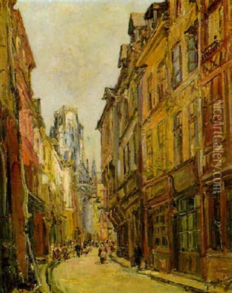 Rue Damiette, Rouen Oil Painting - Gustave Madelain