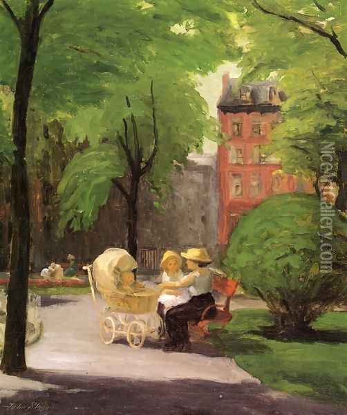 Spring, Grammercy Park Oil Painting - John Sloan