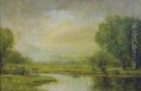 River Landscape Oil Painting - Bruce Crane