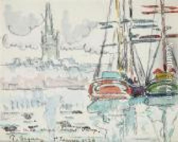 Voiliers Au Port Oil Painting - Paul Signac