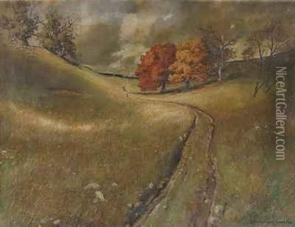 Herbstliche Hugellandschaft Oil Painting - Ferdinand Barth
