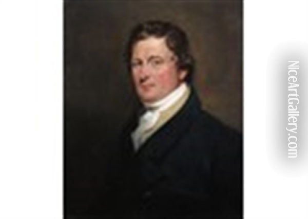 Portrait Of Charles Warren (1762-1823), Head And Shoulders, Wearing A Blue Coat And White Stock Oil Painting - Sir John Hoppner