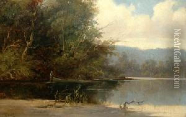 Tasmanian River Scene Oil Painting - Gladstone Eyre