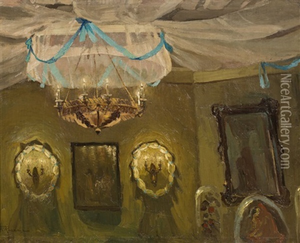 Bialy Mazur Oil Painting - Ferdynand Ruszczyc