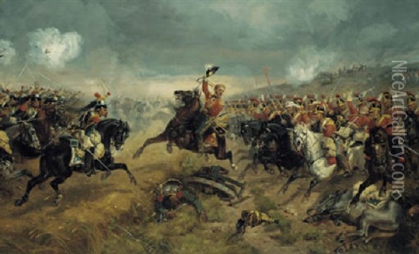 An Incident At Waterloo Oil Painting - Richard Beavis