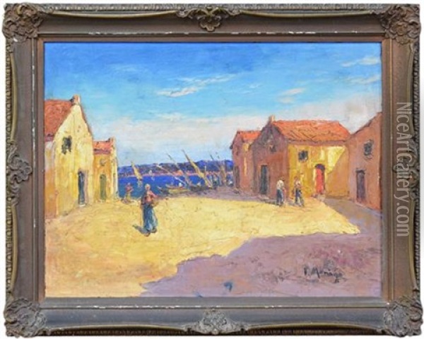 Port Scene, North Africa Oil Painting - Vincent Manago
