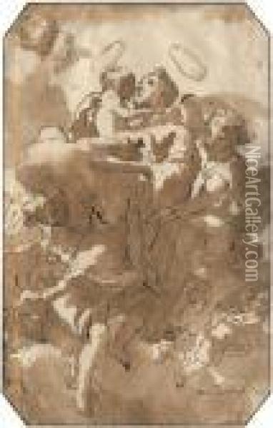 Der Hl. Antonius Von Padua Mit Dem Christuskind Oil Painting - Giovanni Domenico Tiepolo