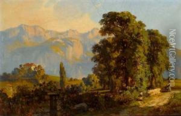 Vierwaldstattersee. Oil Painting - Abraham Louis Buvelot