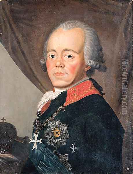 Portrait of Tsar Paul I Petrovich Oil Painting - Johann Baptist the Elder Lampi