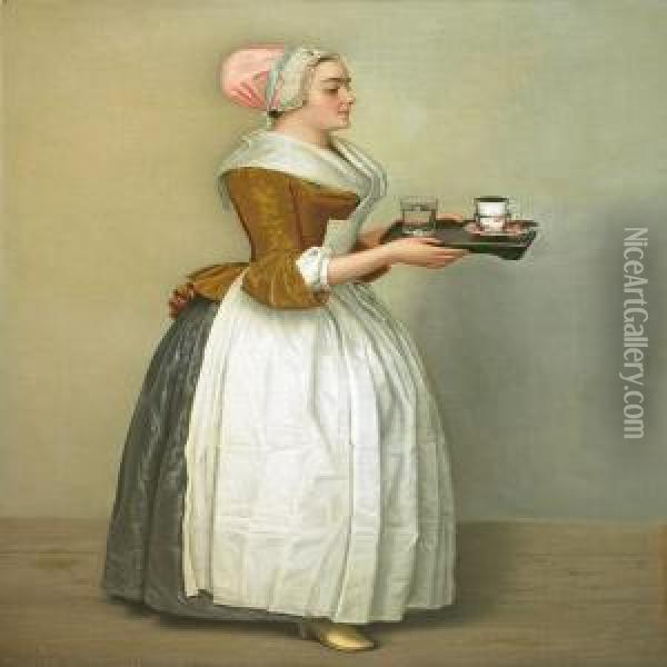 Das Schokolade Madchen Oil Painting - Etienne Liotard