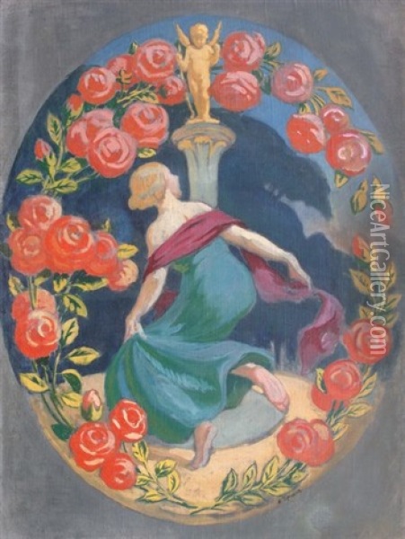 Allegorie De L'amour Oil Painting - Edmond Anne Antoine Tapissier