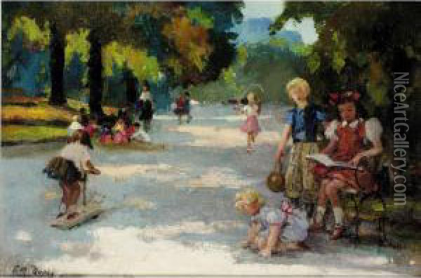 Parc Monceau Oil Painting - Paul Michel Dupuy