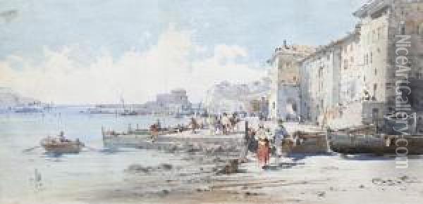 Le Port De Villefranche Oil Painting - Emmanuel Costa