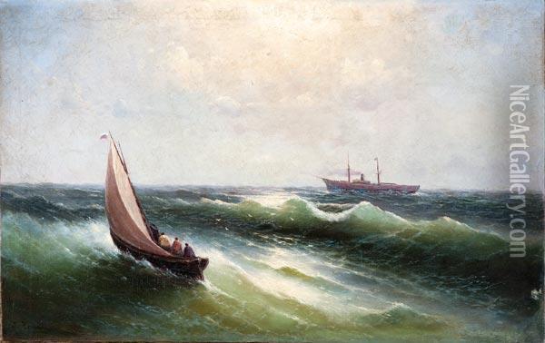 Marina Con Imbarcazioni Oil Painting - Grigorij Kapustin