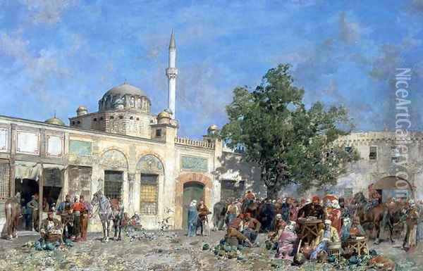 The market of Constantinople Oil Painting - Alberto Pasini