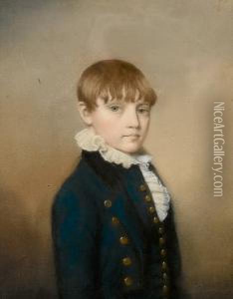 A Portrait Of A Young Boy Oil Painting - James Sharples
