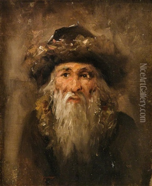 Portrait Of A Jewish Man Oil Painting - Nicolae Grigorescu