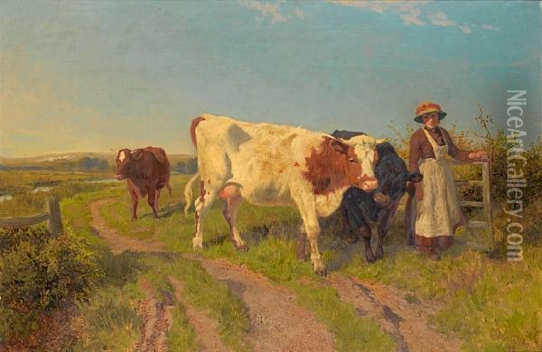 The Cow-girl Oil Painting - Charles Ii Collins