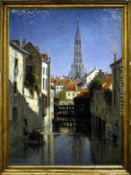 [vue De Bruxelles] Oil Painting - Auguste Numans