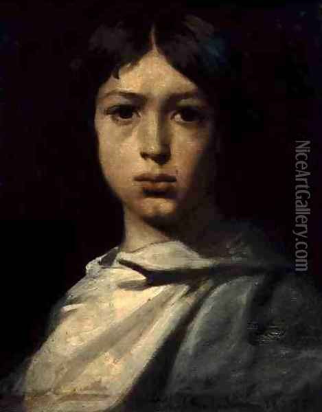 Portrait of a Young Boy, or The Artist's Colour Grinder, 1839 Oil Painting - Theodore Chasseriau