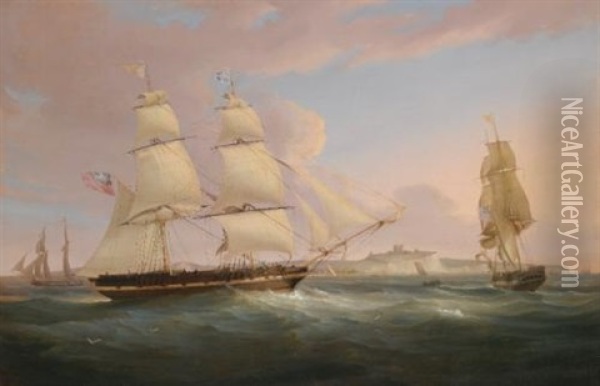 The Merchant Snow Peru Off Dover Oil Painting - William John Huggins