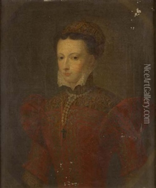 Portrait Of Mary Queen Of Scots Oil Painting - Francois Clouet