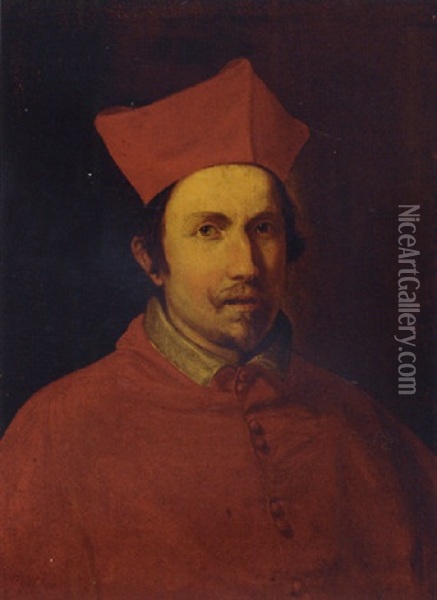 Portrait Of A Cardinal (alessandro Farnese?) Oil Painting - Giovanni Battista Gaulli