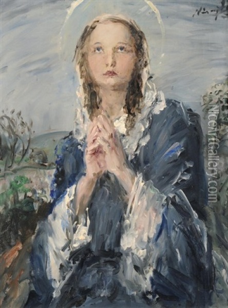 Madonna Oil Painting - Aurel Naray