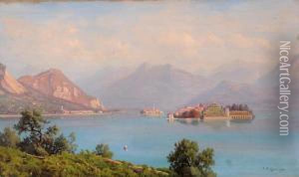 Veduta Del Lago Maggiore Oil Painting - Jean Philippe George-Juillard