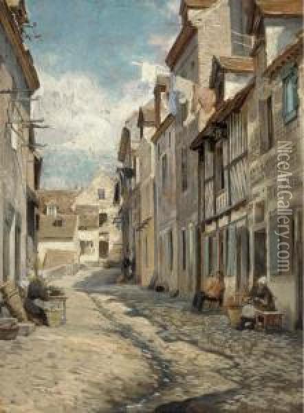 Rue Ouicangrogne, Dieppe Oil Painting - O.A. Sickert