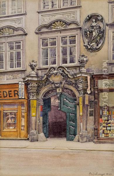 Barock-portal Eines Wiener Wohnhauses Oil Painting - Albert Schreyer