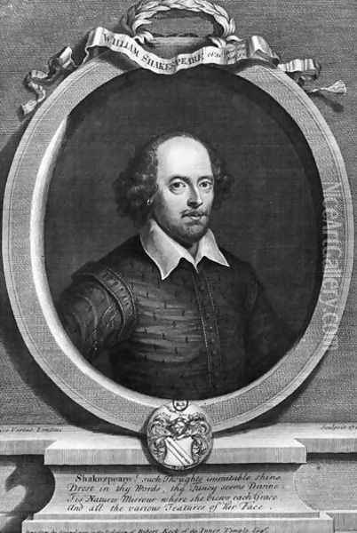 Portrait of William Shakespeare 1564-1616 1719 Oil Painting - George Vertue