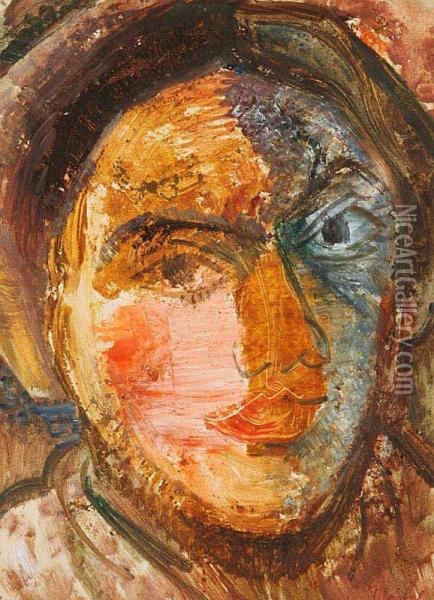 A Head Oil Painting - Svatopluk Machal