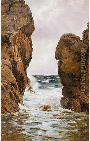 Isla De Bornholm En Dinamarca Oil Painting - Holger Peter Svane Lubbers