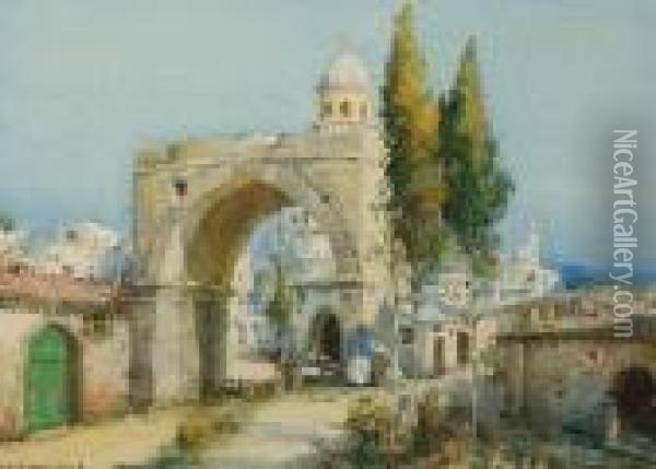 A Grecian City Oil Painting - Noel Harry Leaver