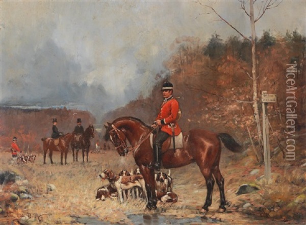 The Hunt Oil Painting - John Lewis Brown