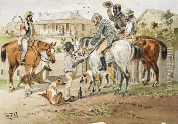 Kangarooers Returning Oil Painting - Samuel Thomas Gill