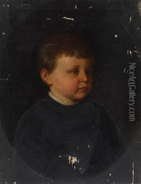 Portrait Of A Young Boy Oil Painting - Franz Lefler