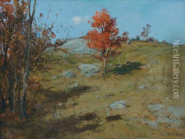 ''autumn Hilltop At Lyme, Connecticut'' Oil Painting - Charles Paul Gruppe
