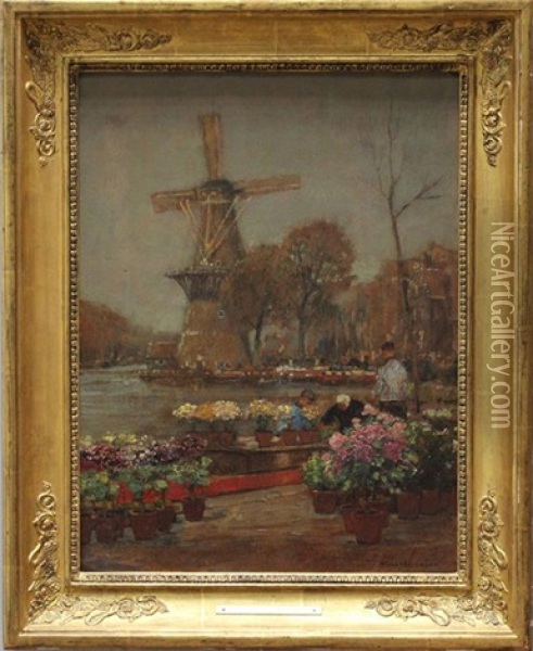 Blumenmarkt In Holland Oil Painting - Hans Herrmann