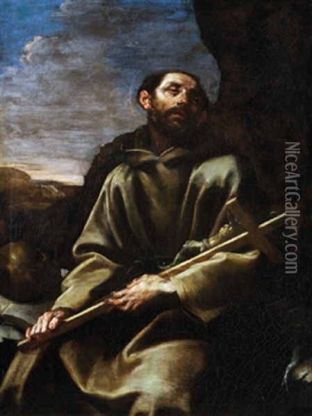 Der Heilige Franziskus In Ekstase - San Francesco In Estasi Oil Painting - Flaminio Torre