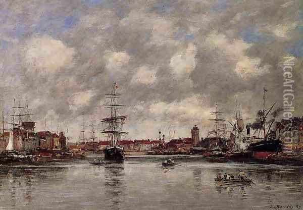Dunkirk, the Hollandaise Basin Oil Painting - Eugene Boudin