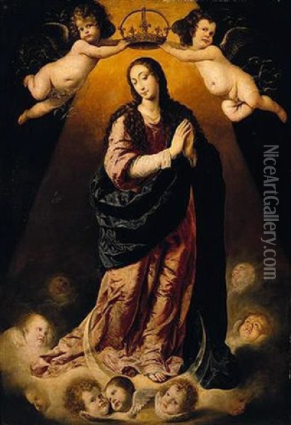 The Immaculate Conception Oil Painting - Antonio de Pereda y Saldago