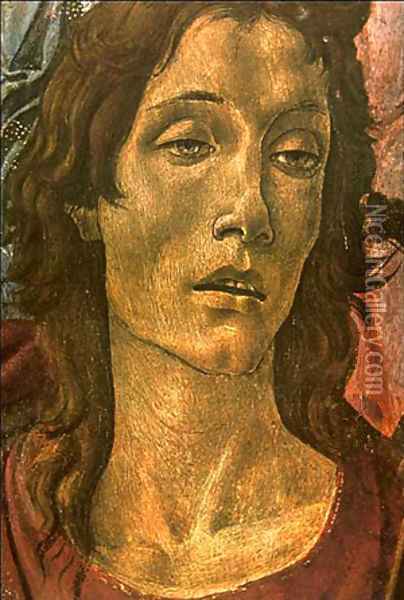 San Barnaba Altarpiece (Detail Head Of St John) 1490 Oil Painting - Sandro Botticelli