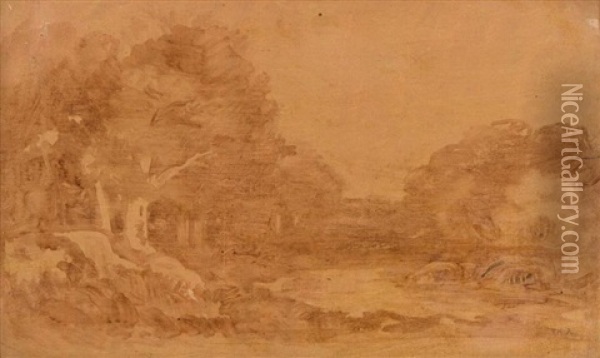 Mare En Foret De Fontainebleau Oil Painting - Theodore Rousseau