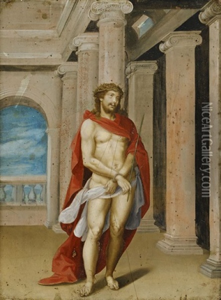 Kristus Med Tornekrona Oil Painting - Giovanni Battista Castello