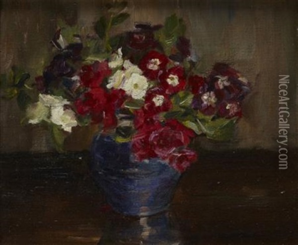 Still Life In A Blue Bowl Oil Painting - Kate Wylie
