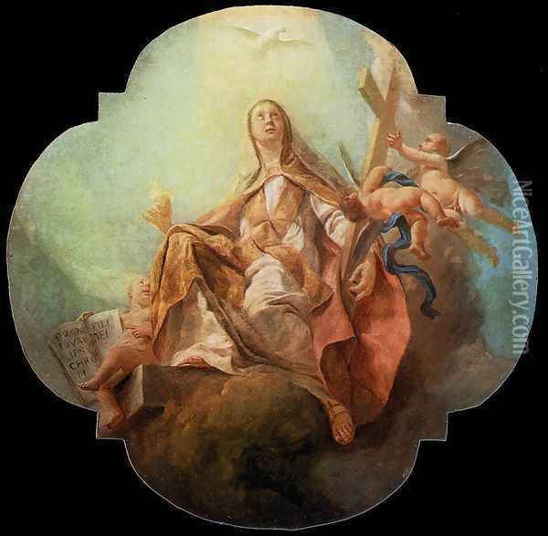 Charity c. 1754 2 Oil Painting - Giuseppe Angeli